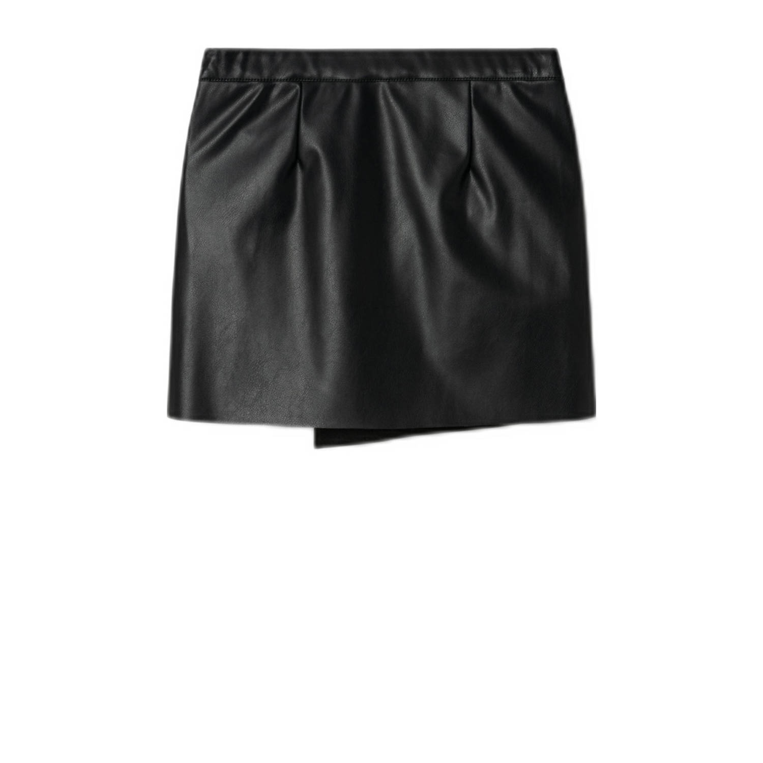 NAME IT KIDS imitatieleer imitatieleren rok zwart