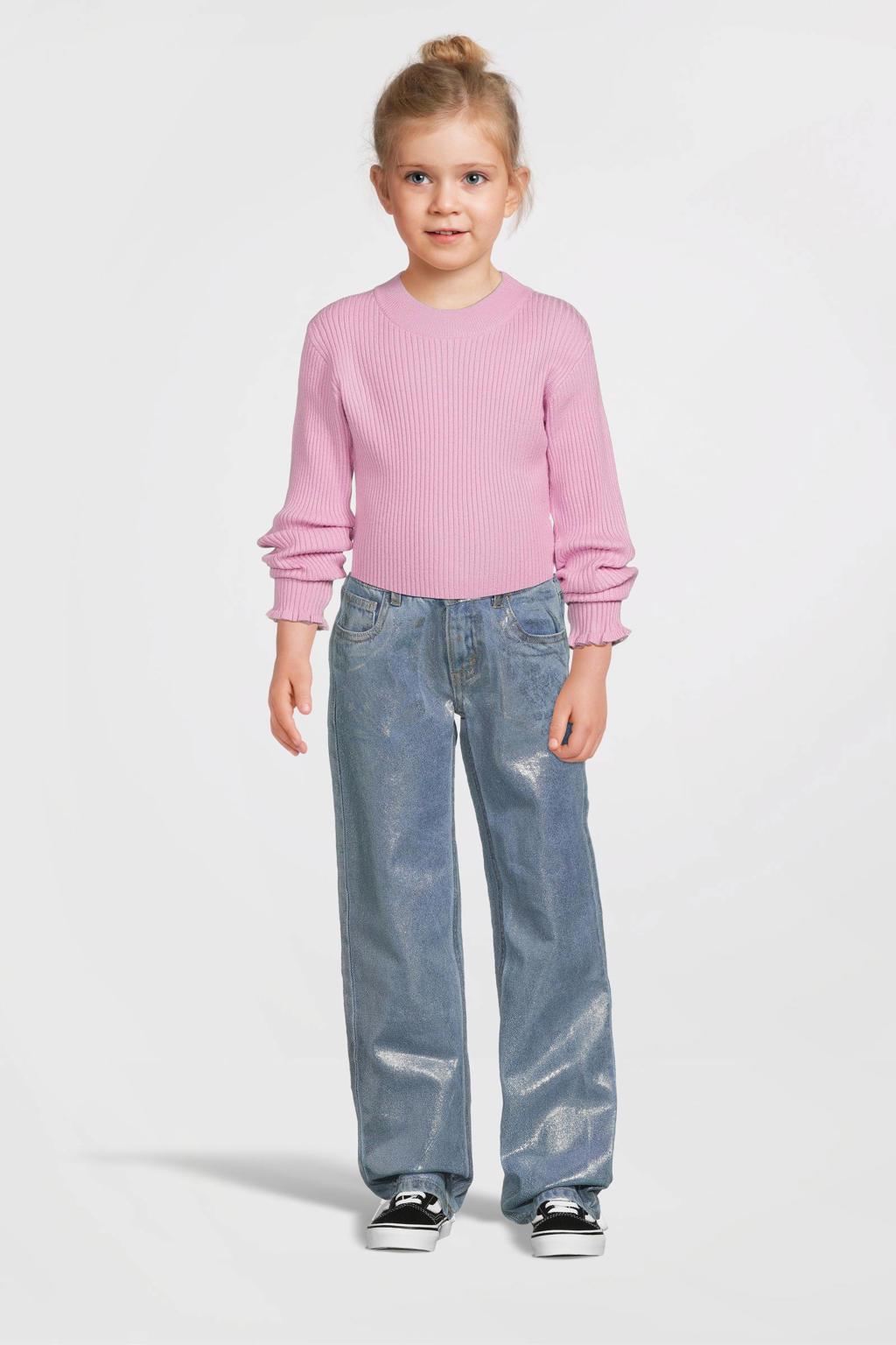 NAME IT KIDS fijngebreide longsleeve NKFVIANNA roze
