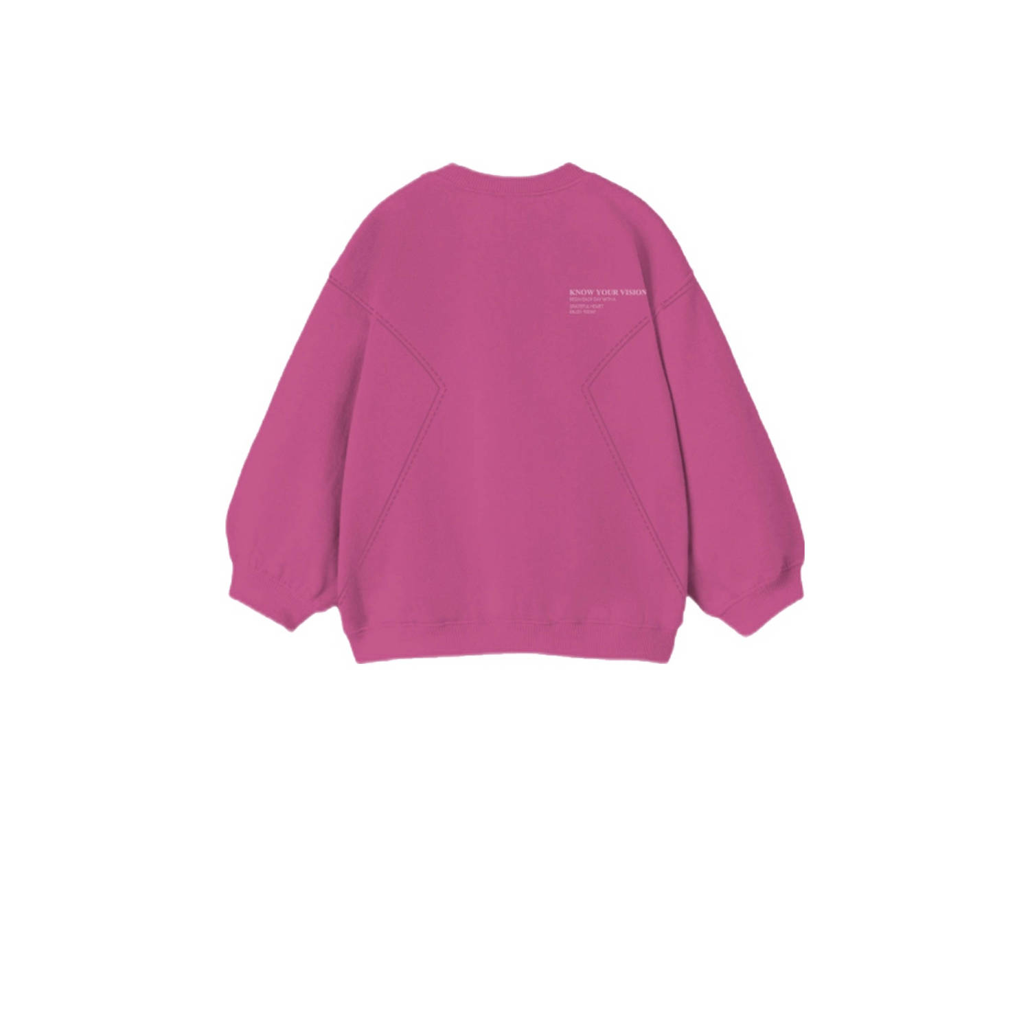 NAME IT KIDS sweater NKFNAKONN met tekst donkerroze