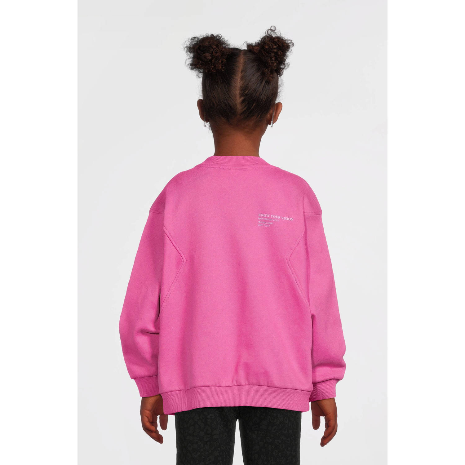 NAME IT KIDS sweater NKFNAKONN met tekst donkerroze