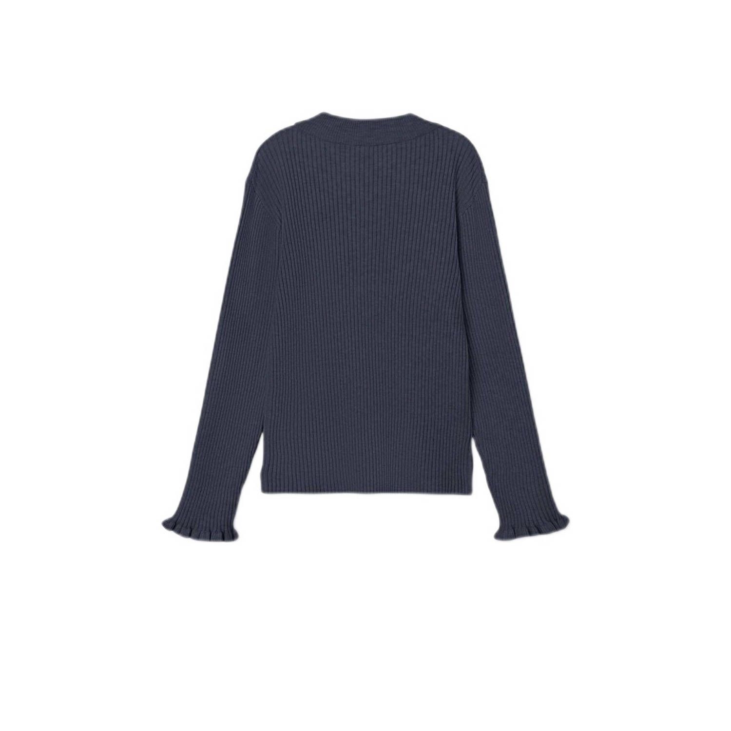 NAME IT KIDS fijngebreide longsleeve NKFVIANNA donkerblauw