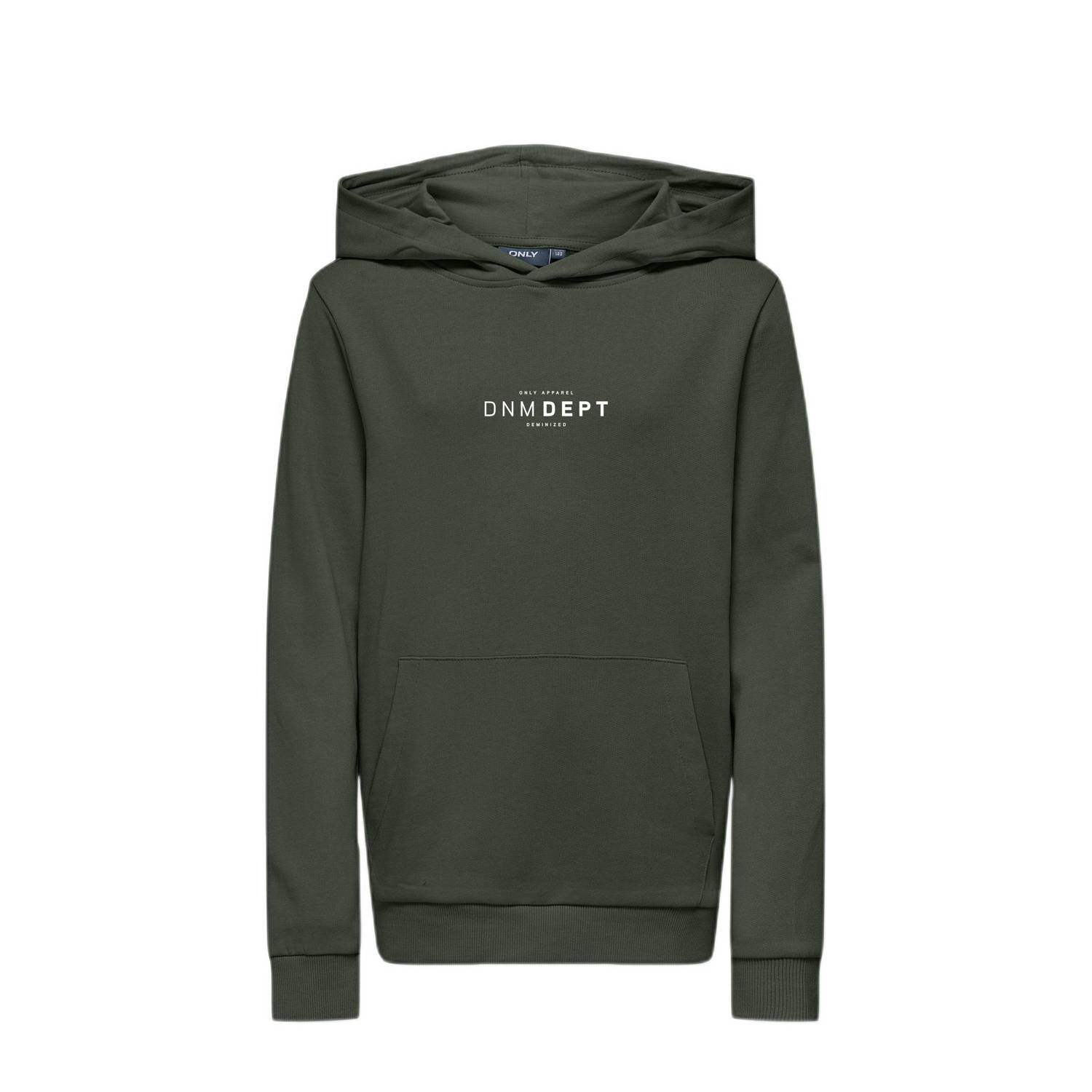 ONLY KIDS BOY hoodie KOBJAKE met tekst donkergroen