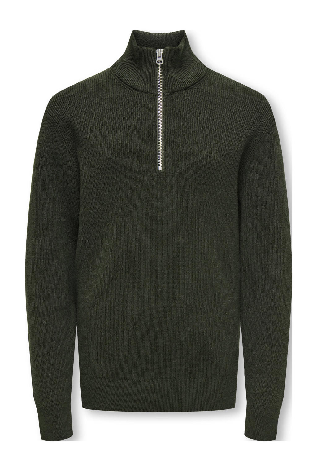 Kallspin Heren Volledige Zip Up Katoen Vest Trui Lange Mouw Stand Kraag Regular Fit Gebreid, Zwart, XXL
