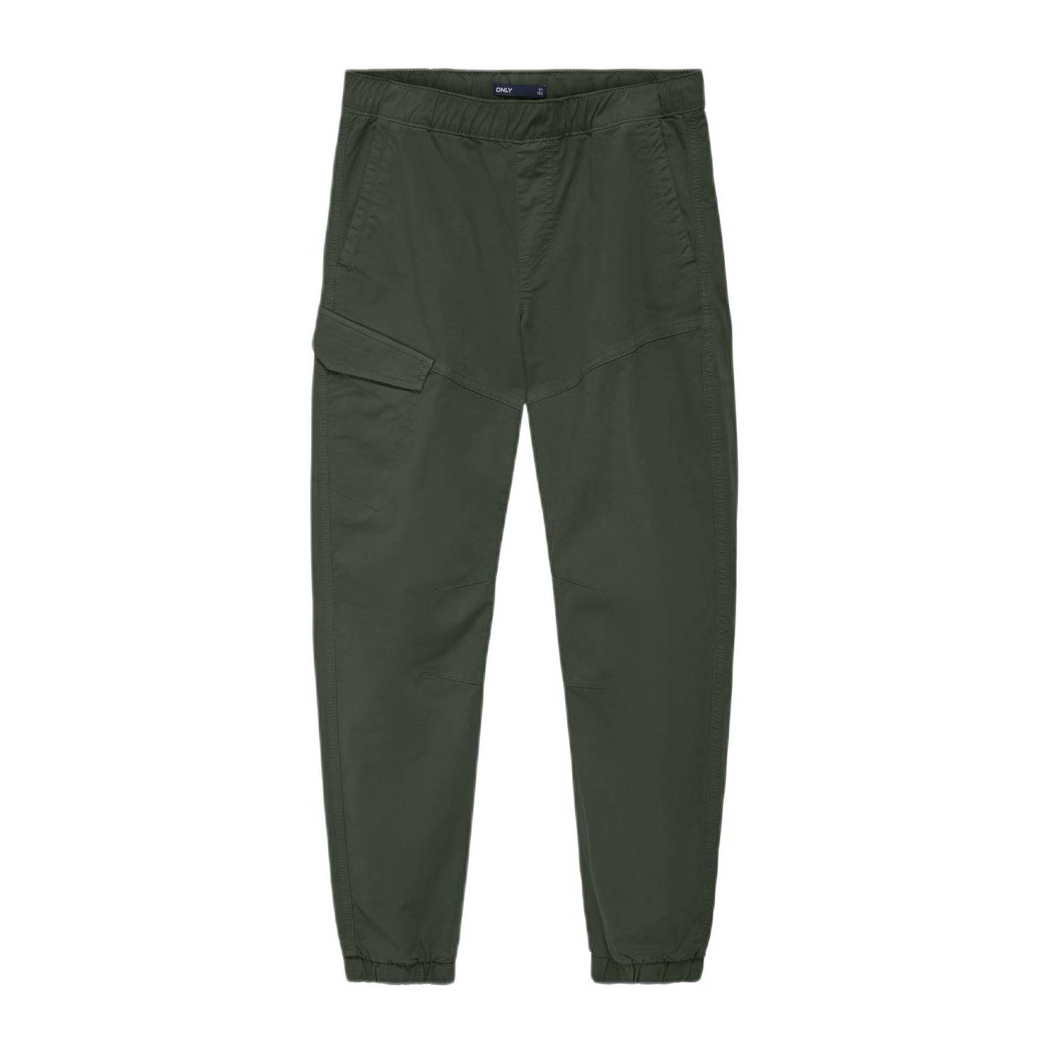 ONLY KIDS BOY regular fit cargobroek KOBLAURITS donkergroen