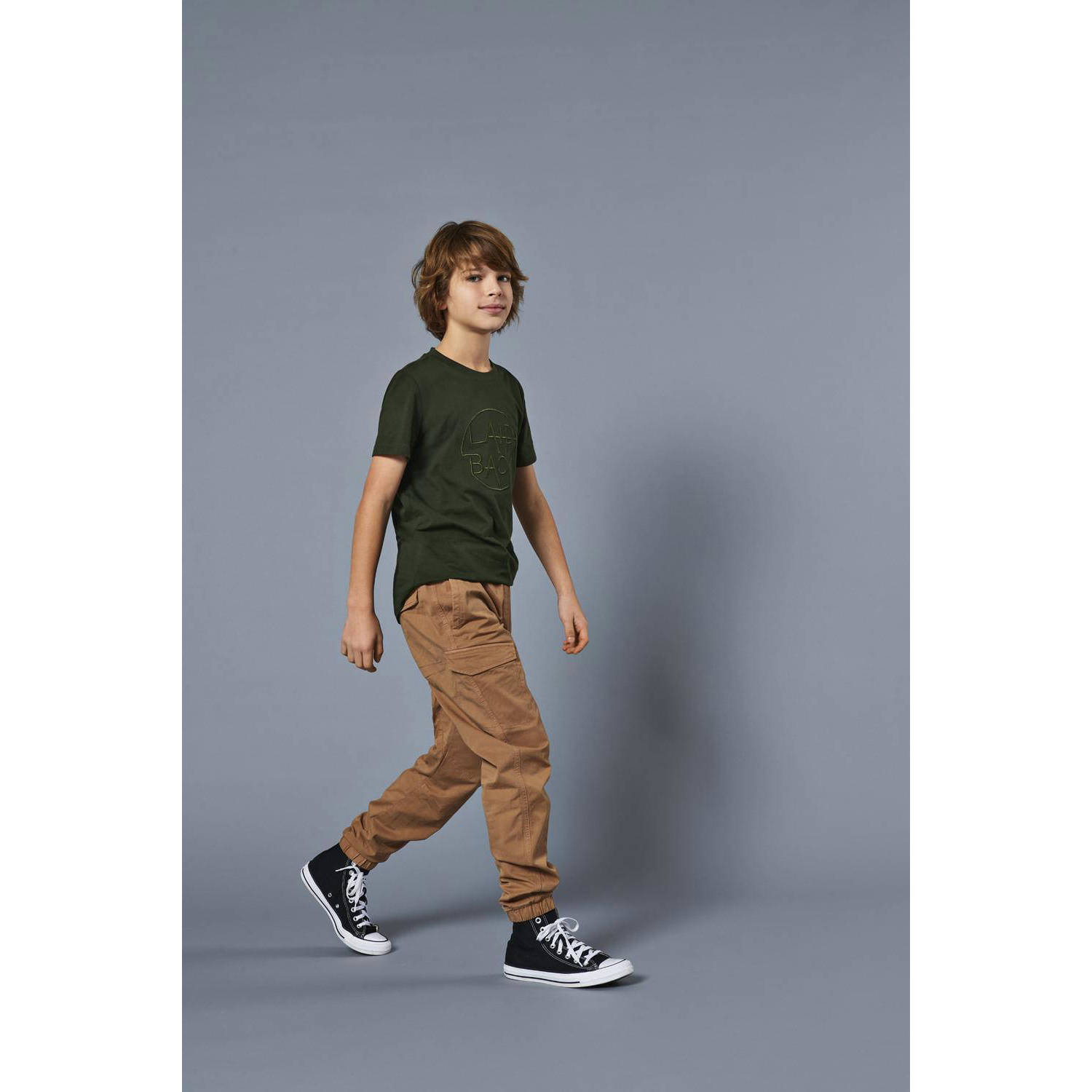 ONLY KIDS BOY regular fit cargobroek KOBLAURITS warmbruin