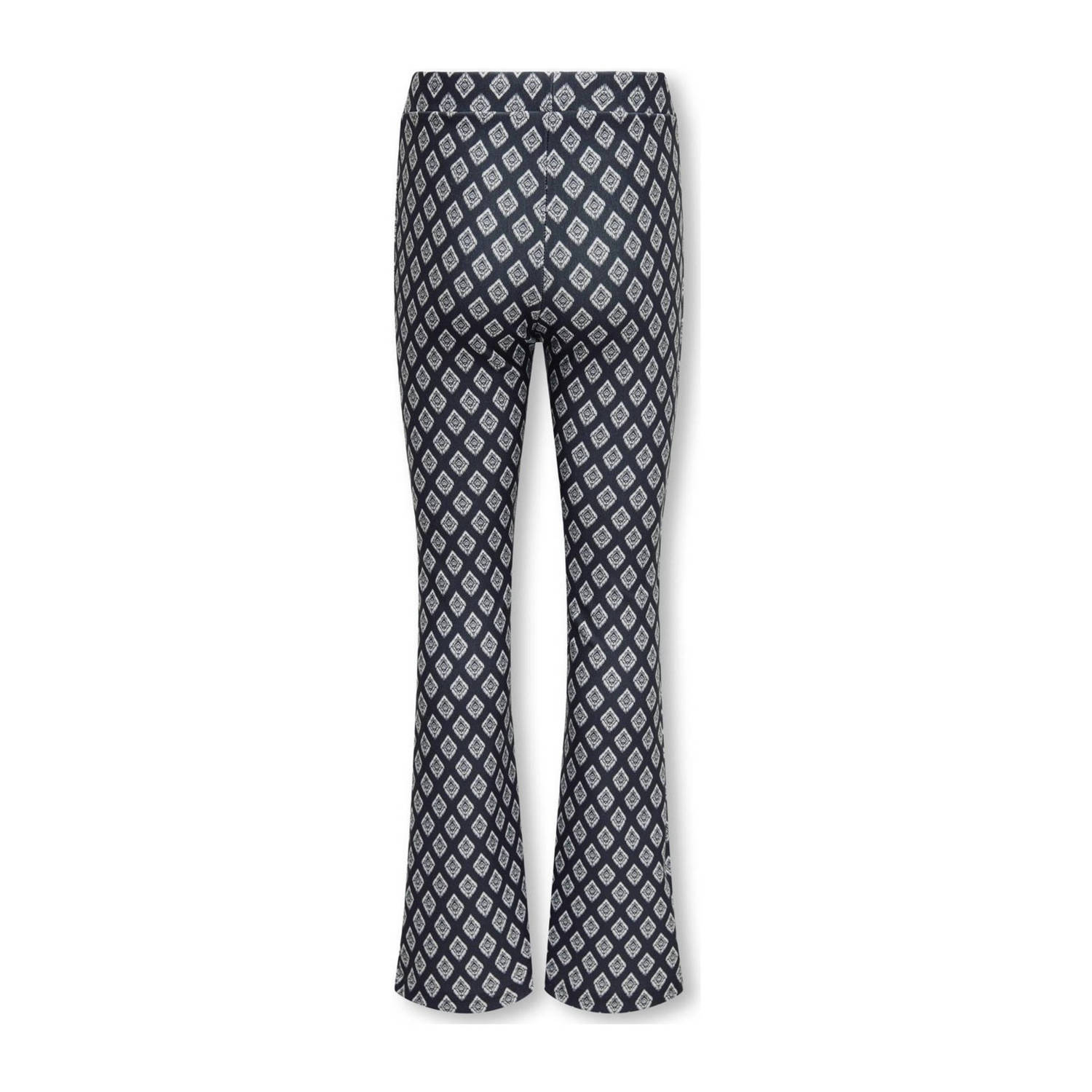 ONLY KIDS GIRL flared broek KOGESRA met all over print zwart wit