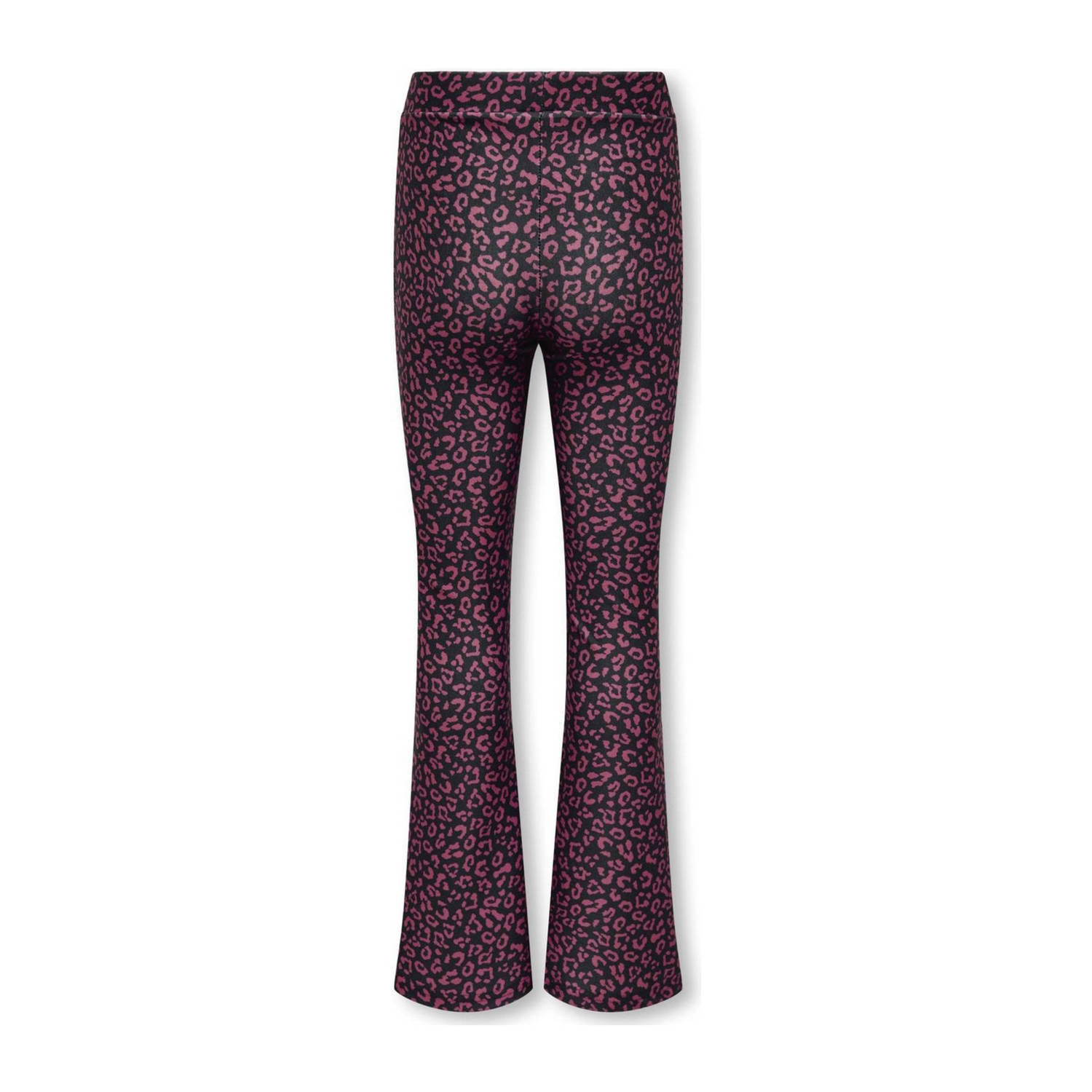 ONLY KIDS GIRL flared broek KOGESRA met panterprint zwart roze
