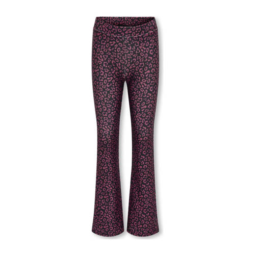KIDS ONLY GIRL flared broek KOGESRA met panterprint zwart/roze afbeelding