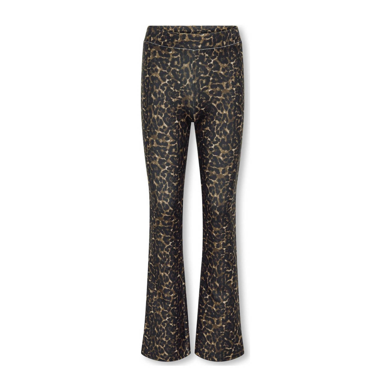 ONLY KIDS GIRL flared broek KOGESRA met panterprint bruin