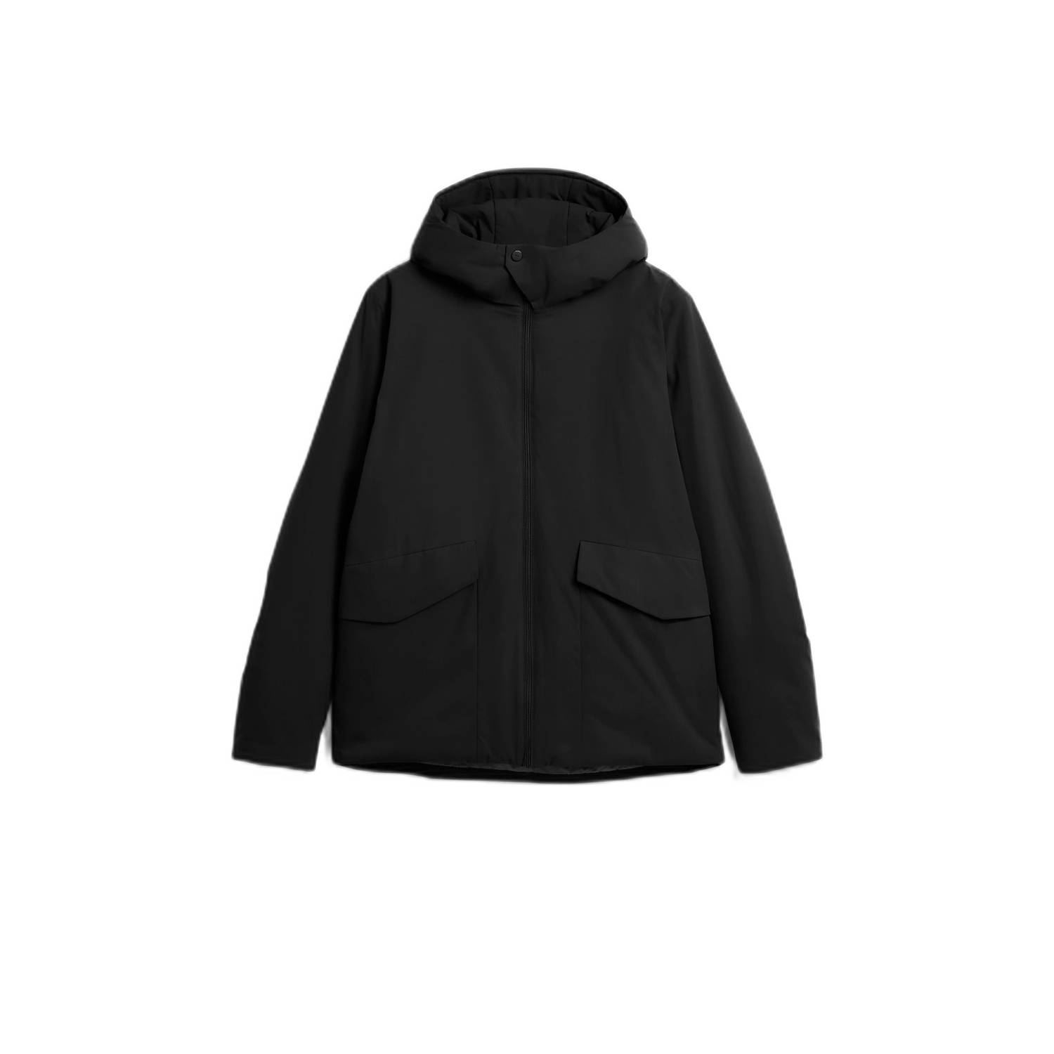 Elvine Lichte winterjas met verstelbare capuchon Black Heren