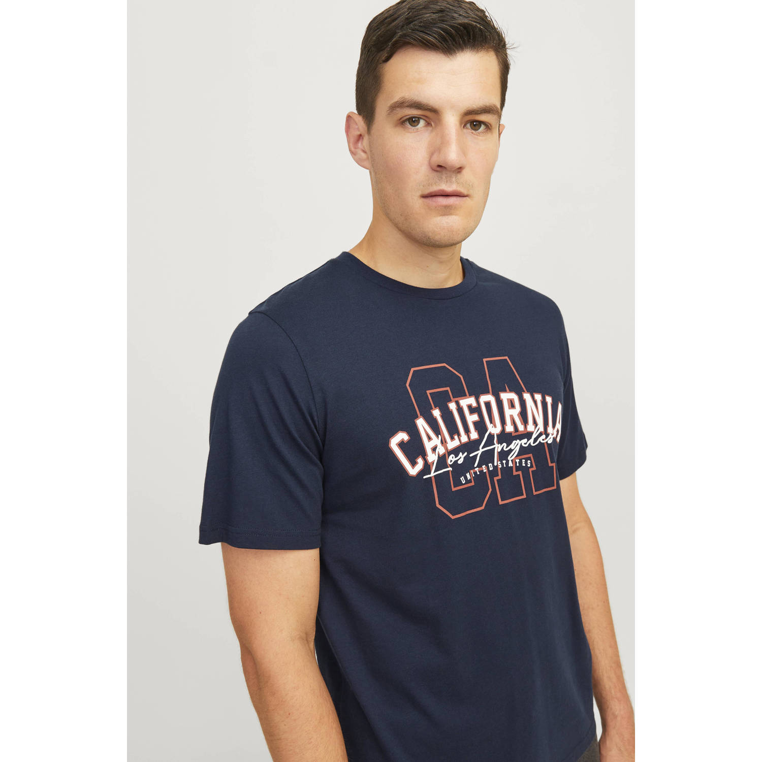 JJ REBEL T-shirt JREBNEWYORK met printopdruk Donkerblauw