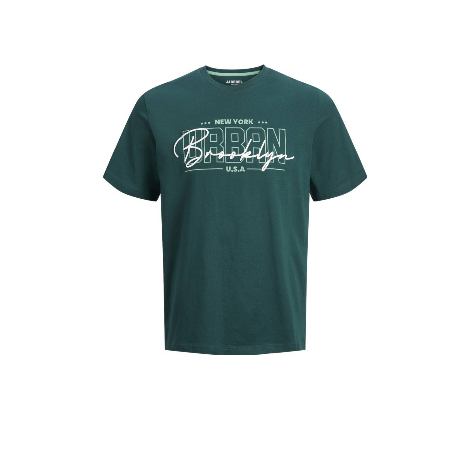 JJ REBEL JACK & JONES T-shirt JREBNEWYORK met printopdruk groen