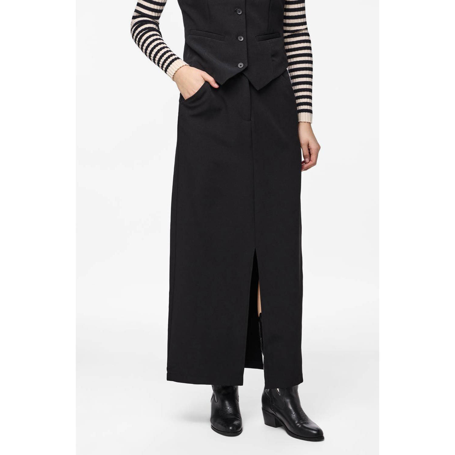 PIECES maxi rok zwart