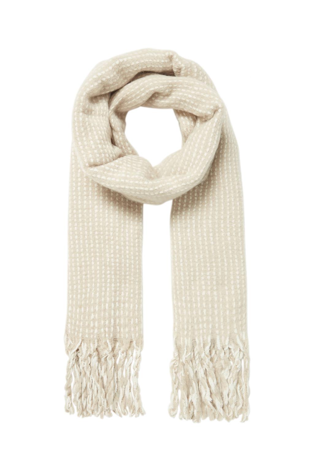 ICHI sjaal met franjes IASCARLOTTA beige