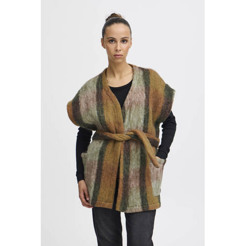 ICHI poncho IAFALSIE groen afbeelding