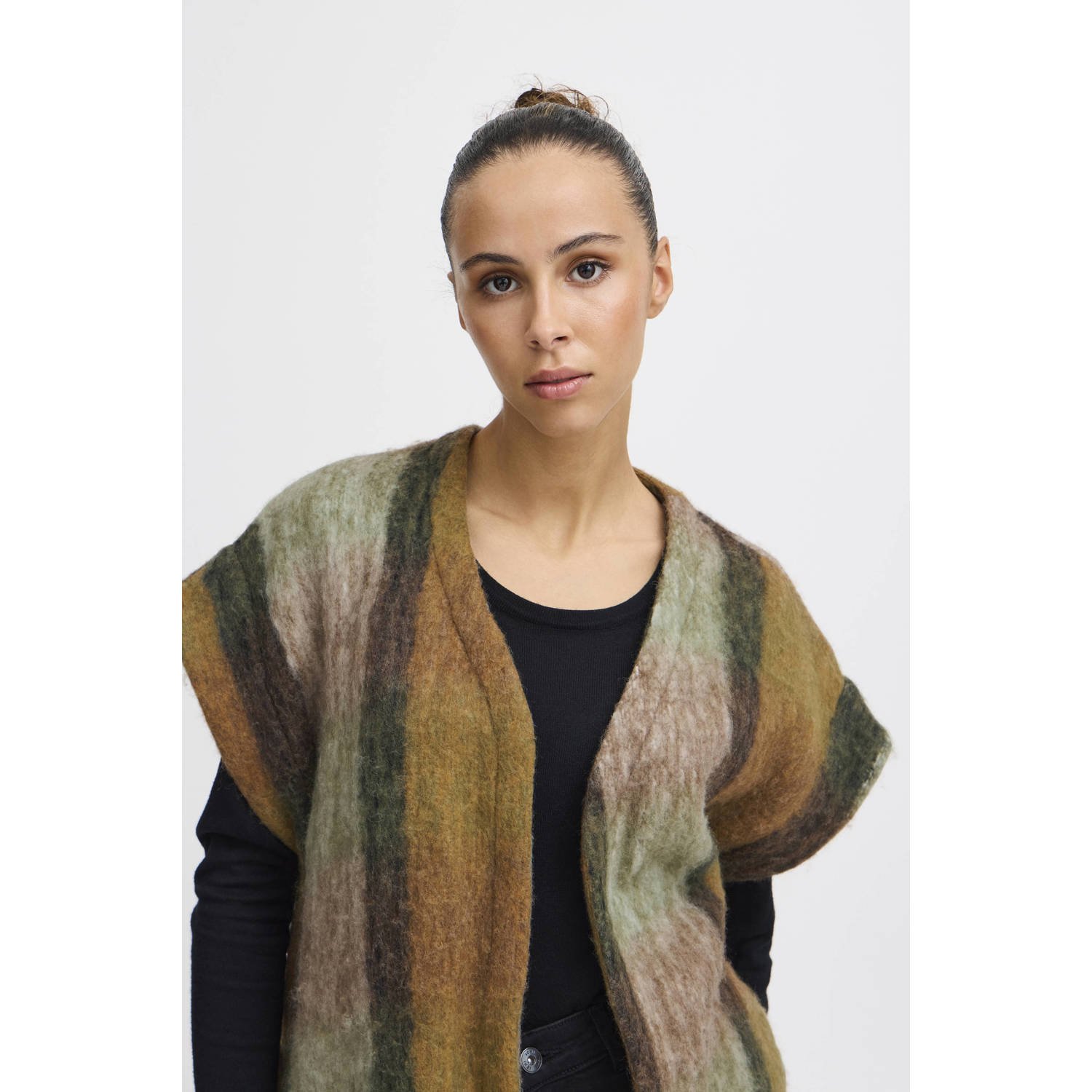 ICHI poncho IAFALSIE groen