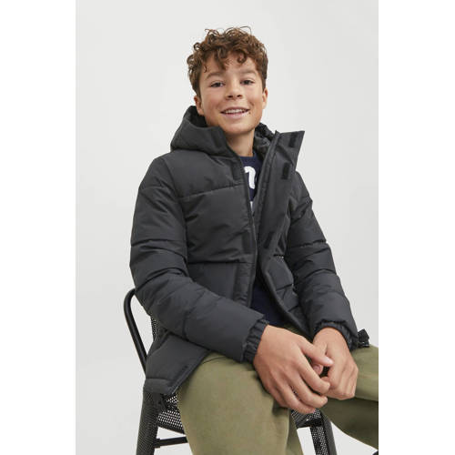 JACK & JONES JUNIOR gewatteerde winterjas JCOSPEED zwart afbeelding