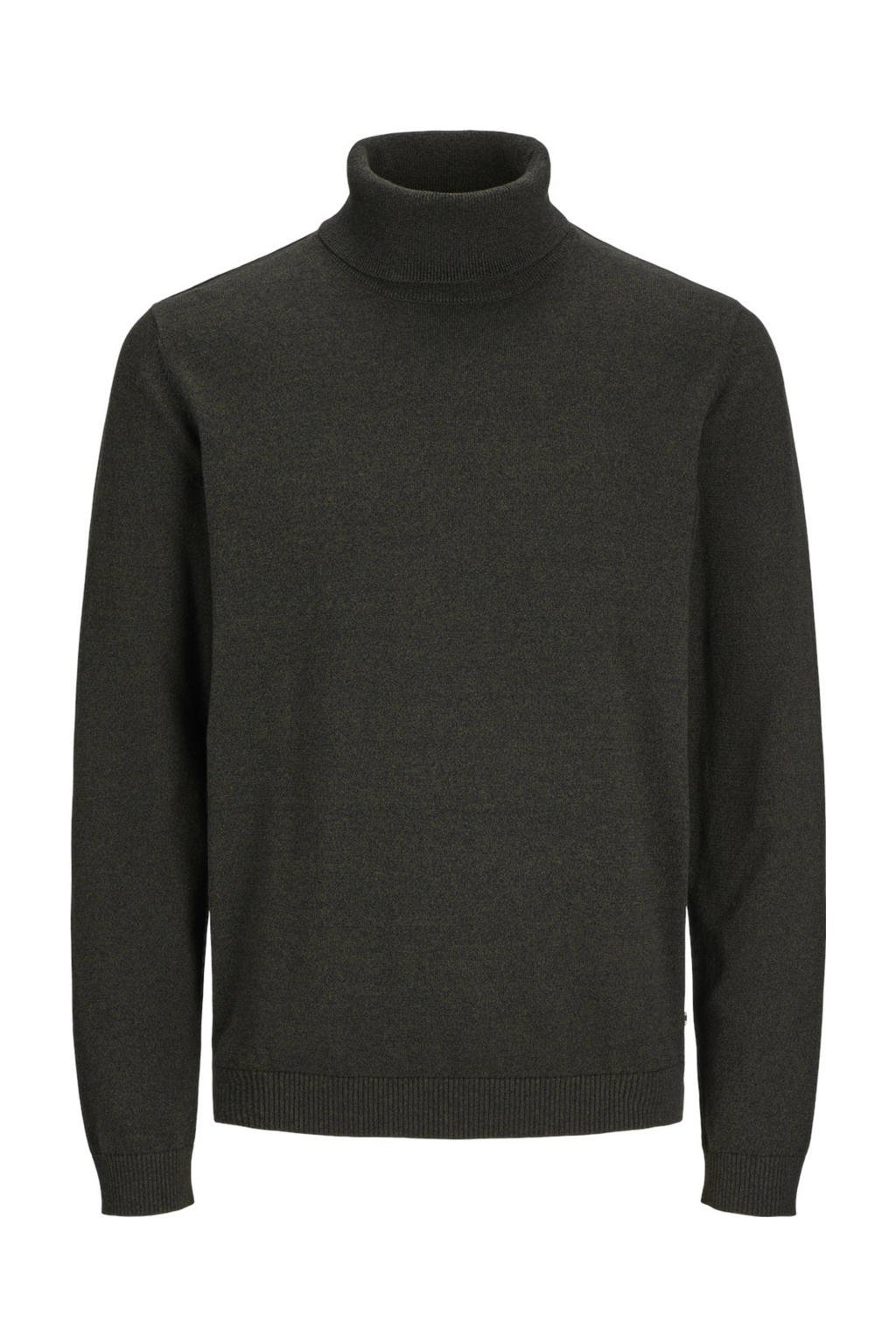 Zwarte jongens JACK & JONES JUNIOR coltrui van katoen met effen en lange mouwen
