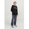JACK & JONES JUNIOR hoodie JJECALEB VARSITY met logo zwart
