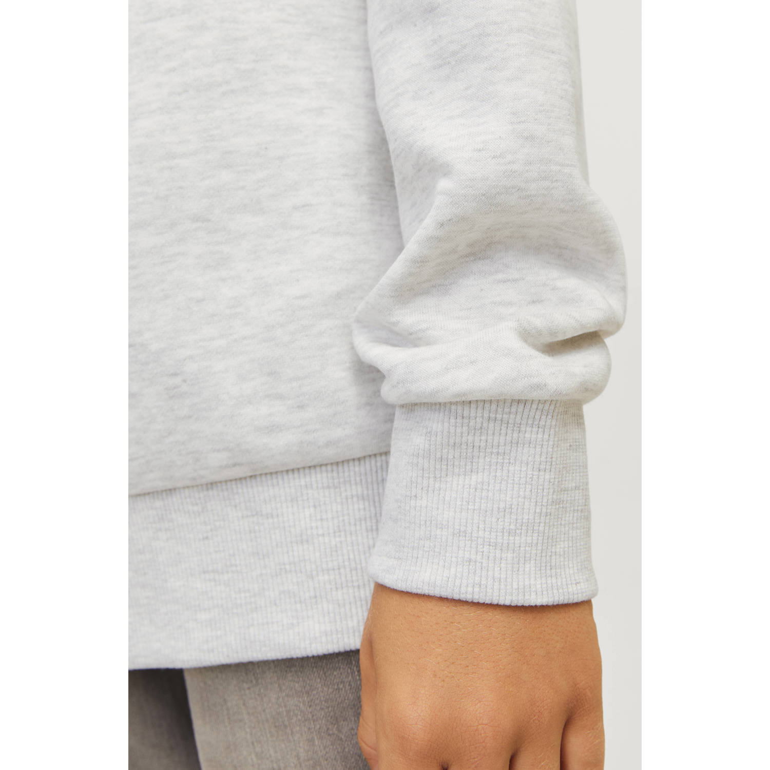 JACK & JONES JUNIOR sweater JJECALEB met logo wit melange
