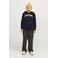 JACK & JONES JUNIOR hoodie JJECALEB VARSITY met logo donkerblauw
