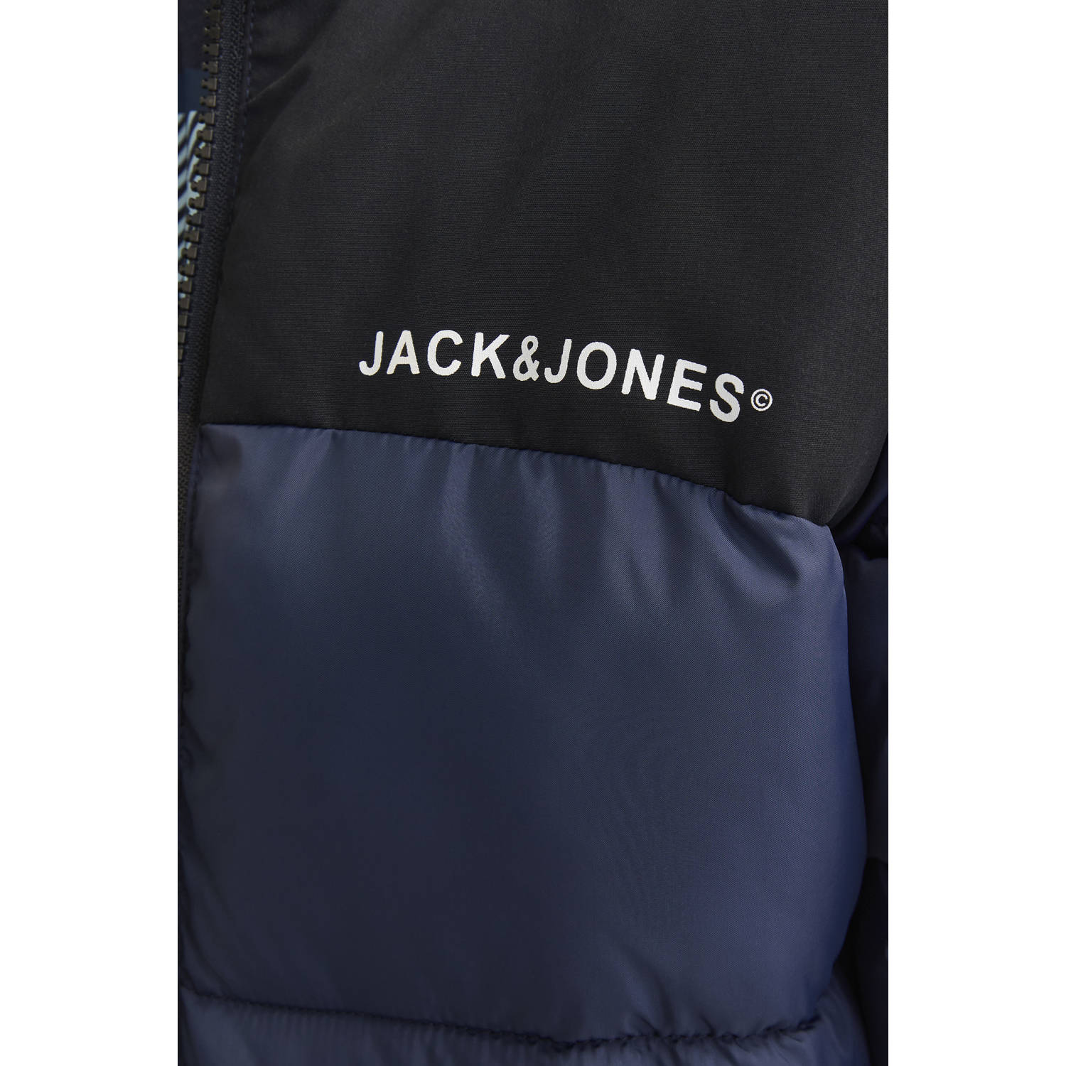 JACK & JONES JUNIOR gewatteerde jas donkerblauw zwart