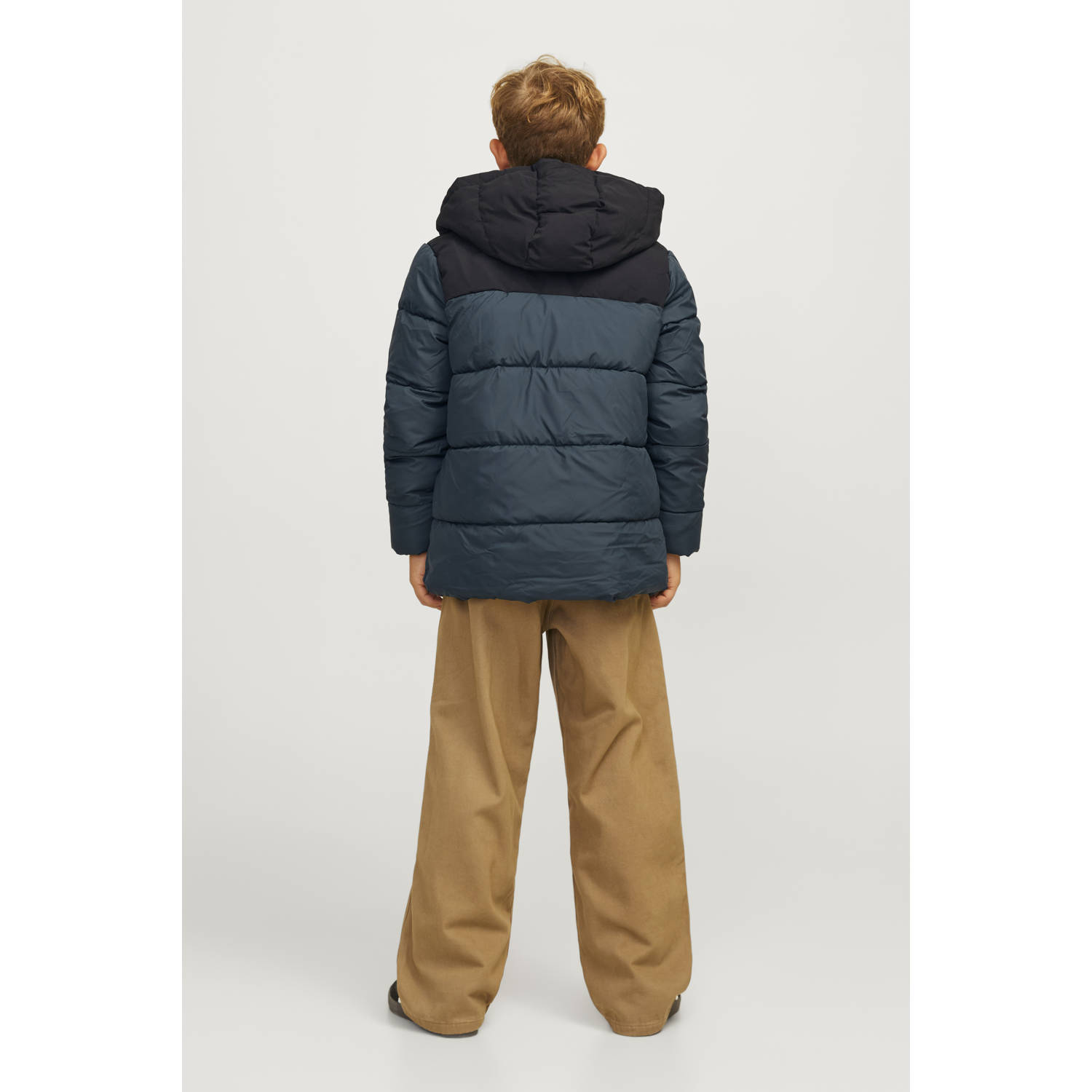 JACK & JONES JUNIOR gewatteerde jas blauw zwart
