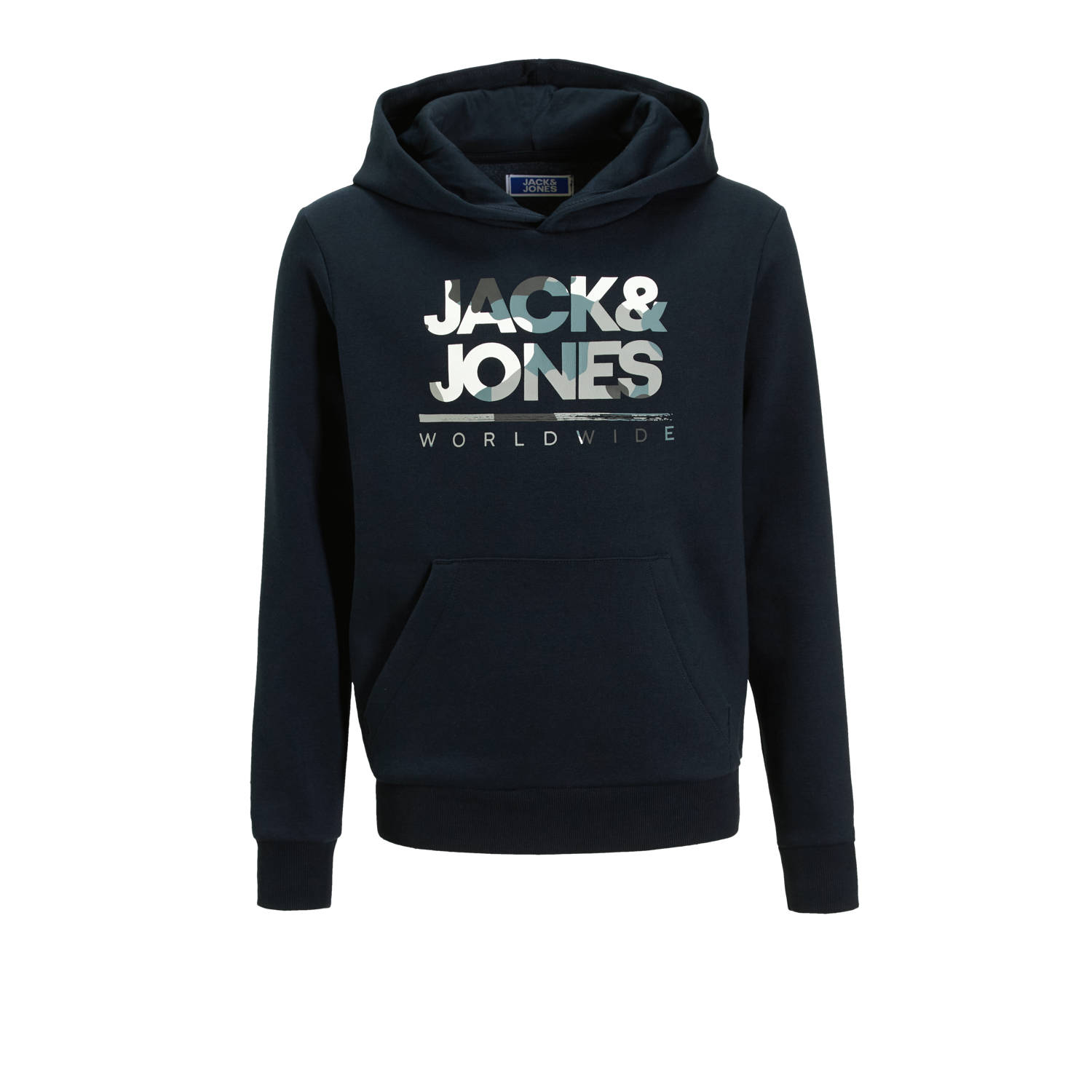 Jack & jones JUNIOR hoodie met logo marine blauw Sweater Logo 128