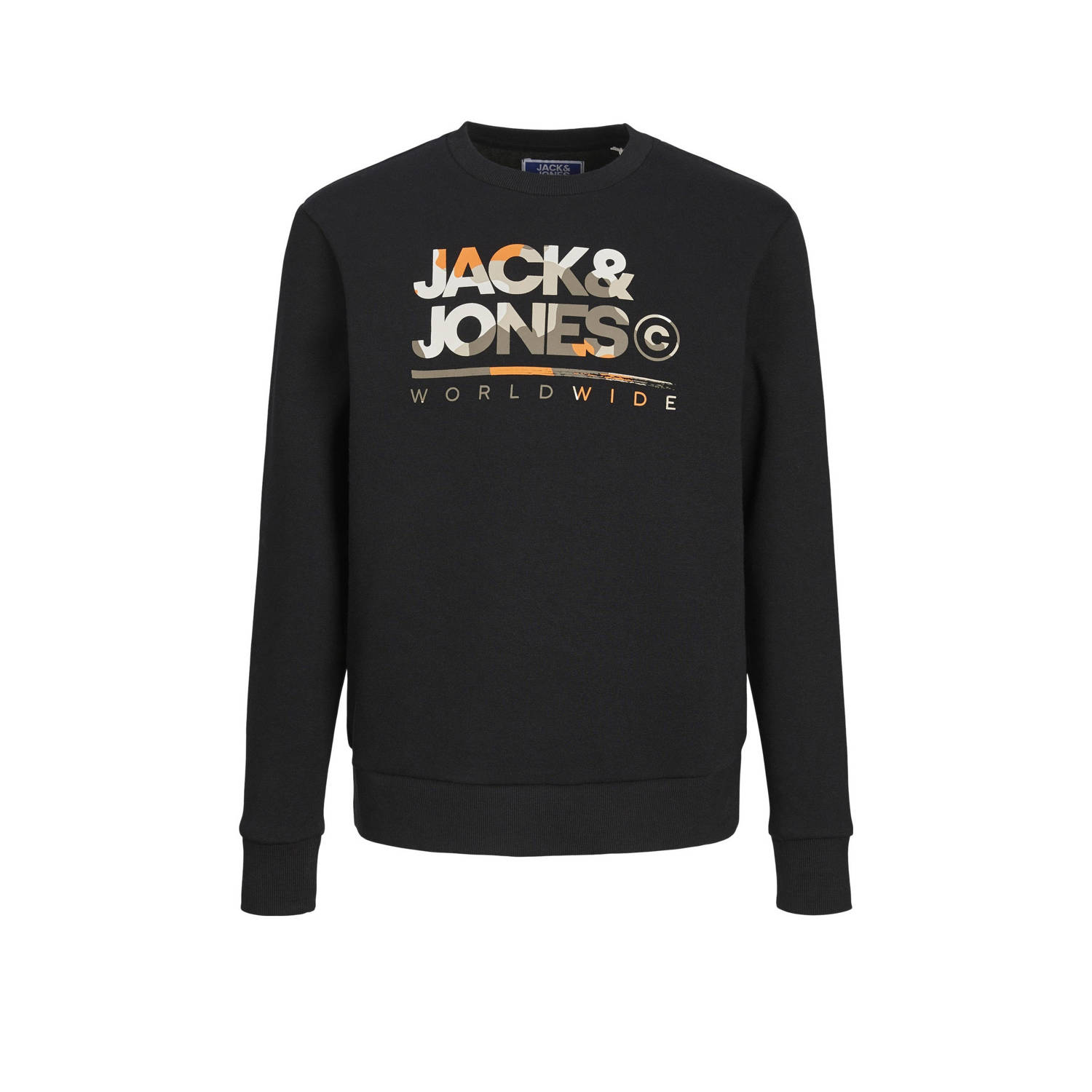 JACK & JONES JUNIOR sweater JJLUKE met logo zwart
