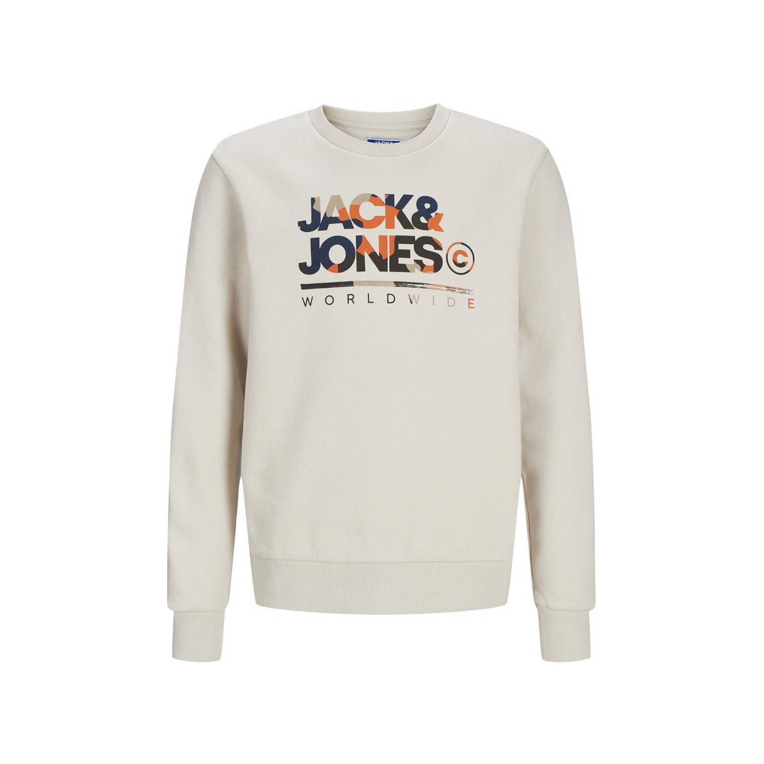 JACK & JONES JUNIOR sweater JJLUKE met logo ecru