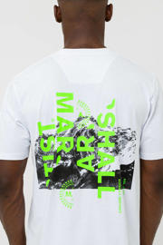 thumbnail: Marshall Artist T-shirt met backprint wit/groen