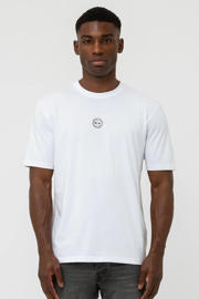 thumbnail: Wit en groene heren Marshall Artist T-shirt van katoen met backprint, korte mouwen en ronde hals