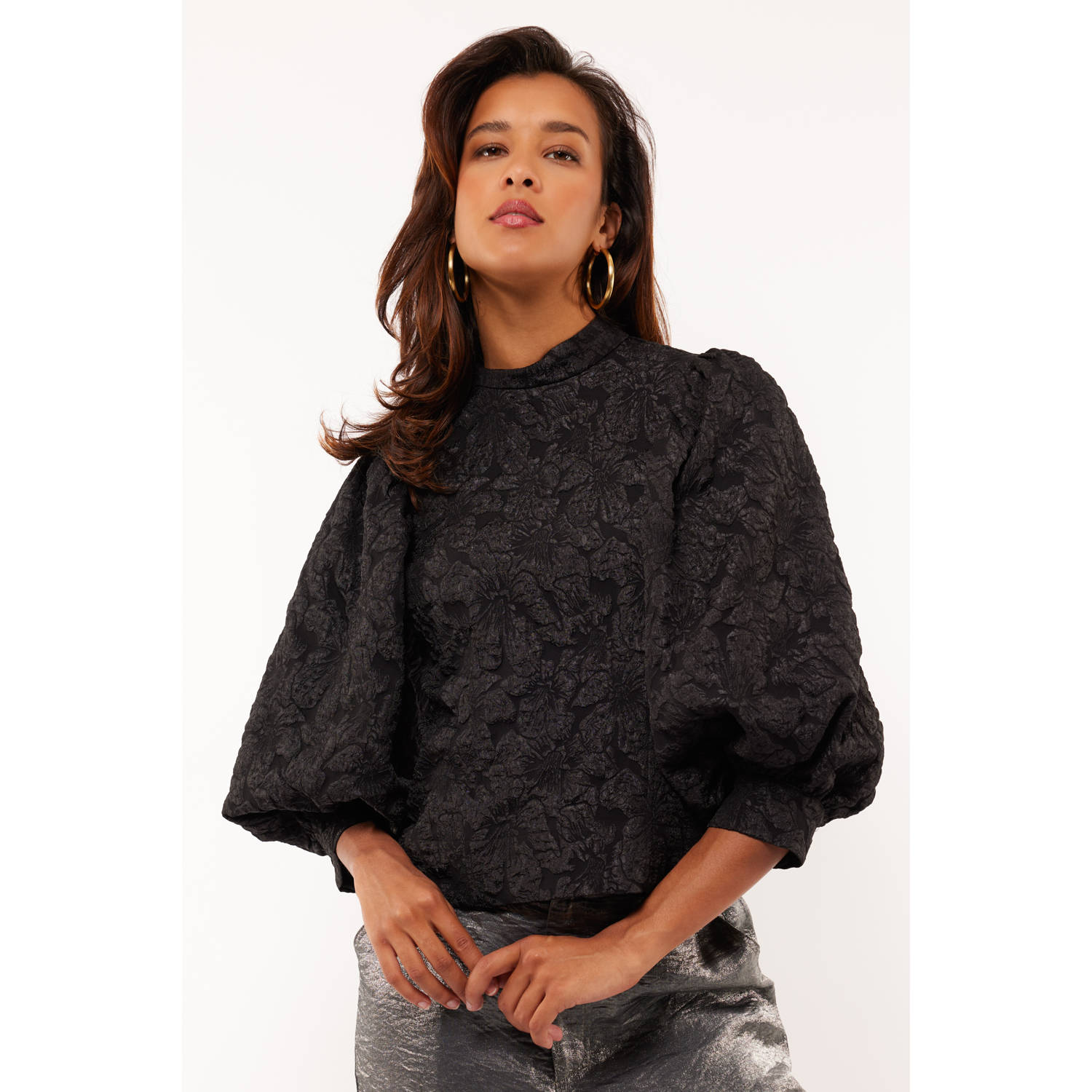 FLURESK gebloemde blouse Ryan zwart