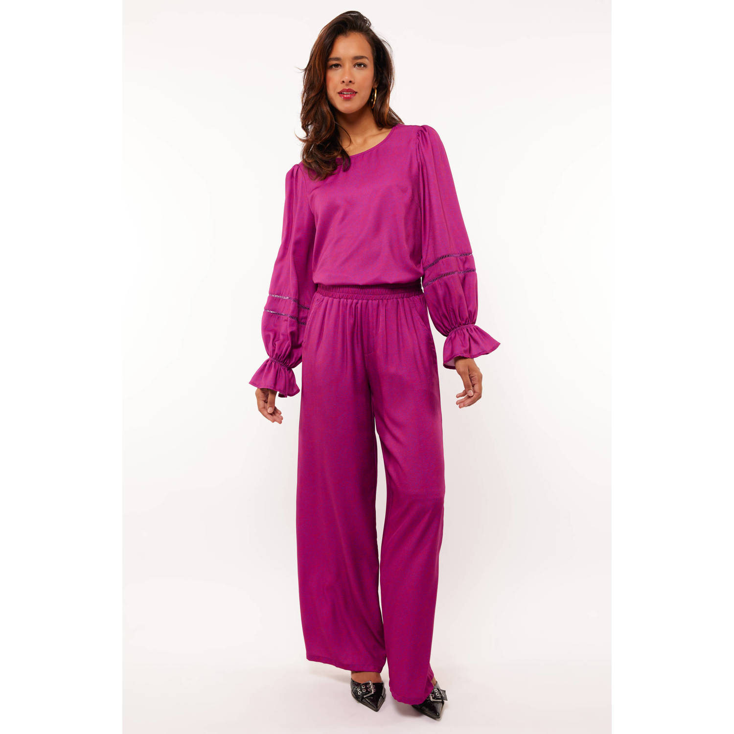 FLURESK wide leg broek Jesslynn violet