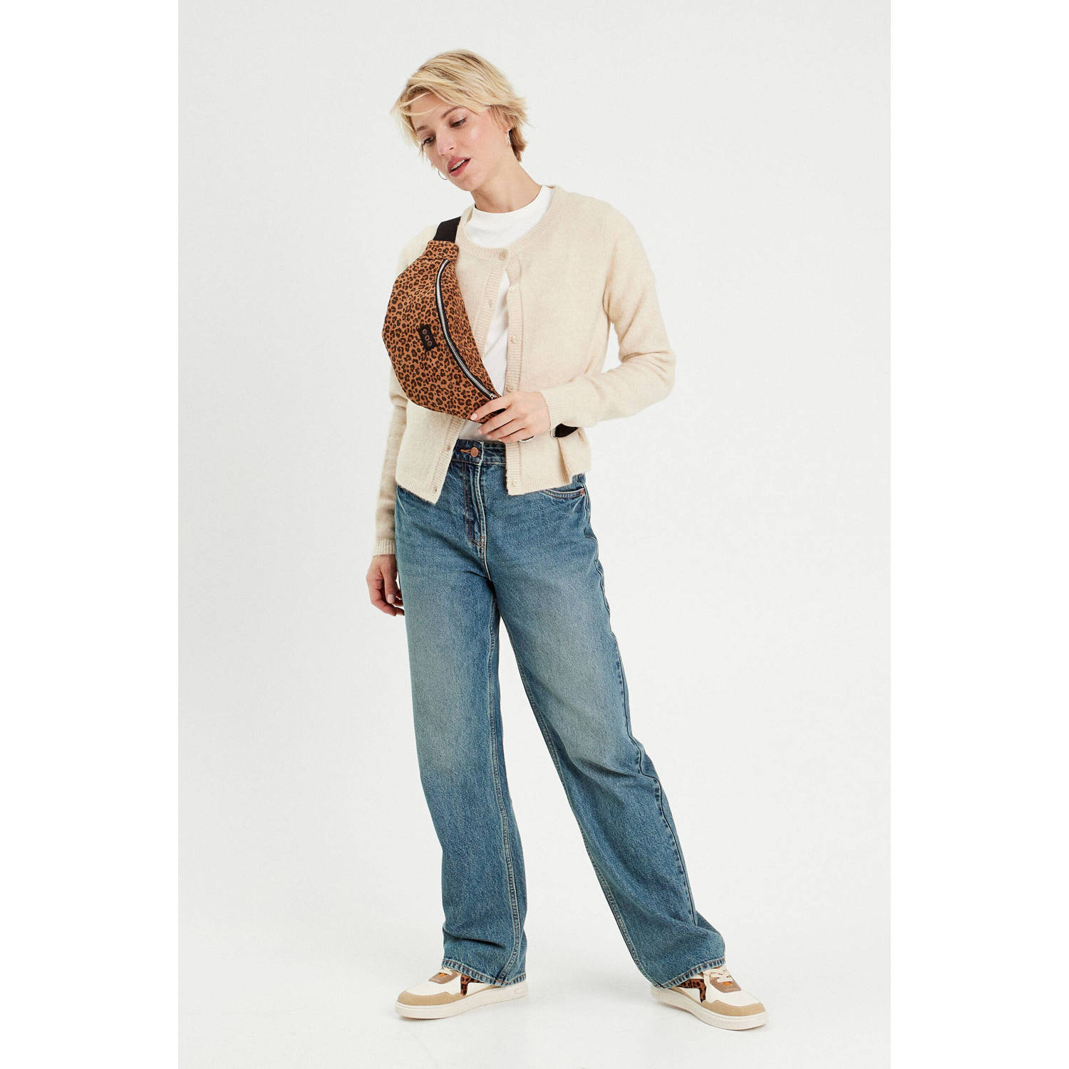 Cache gebreid vest birch