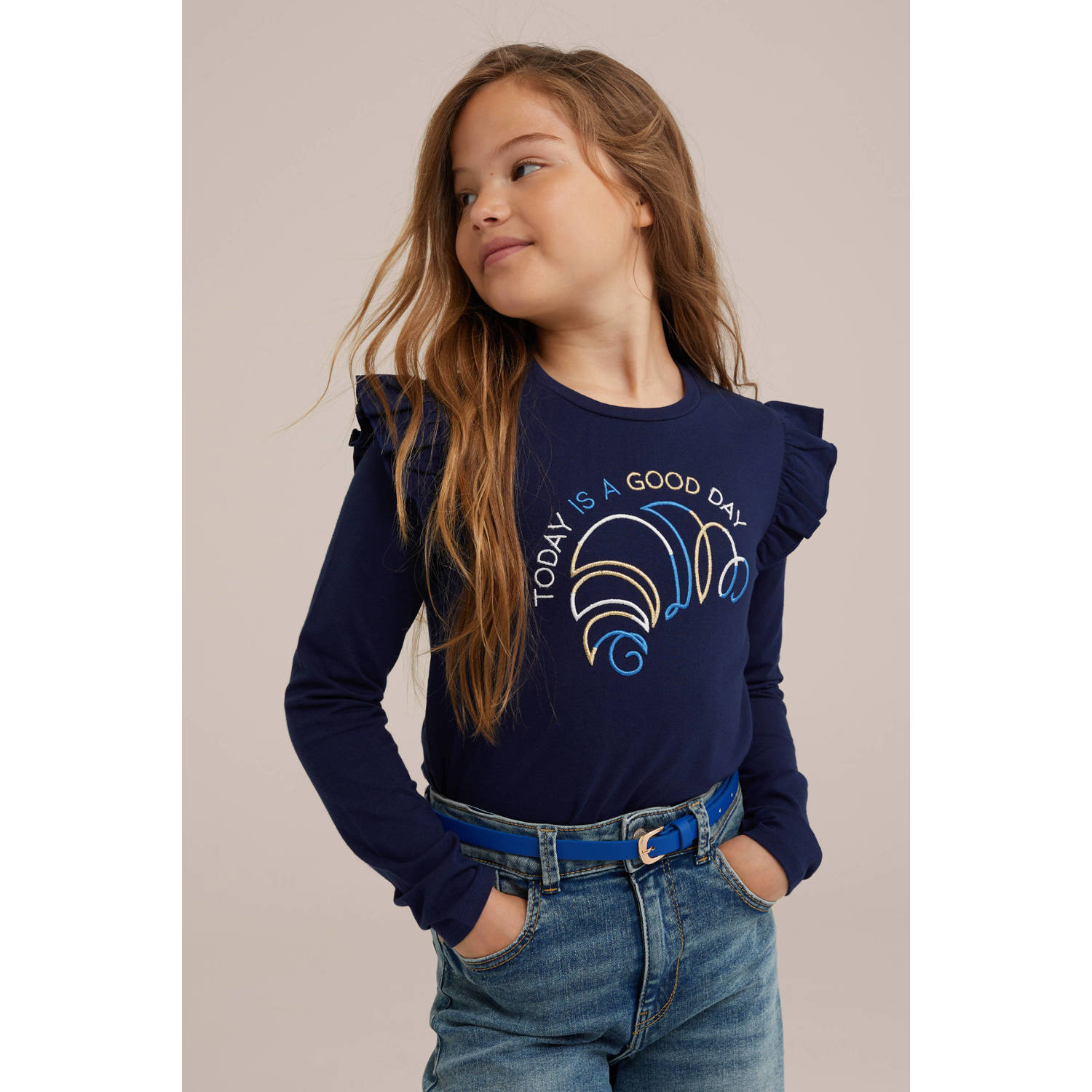WE Fashion gestreepte longsleeve blue nights