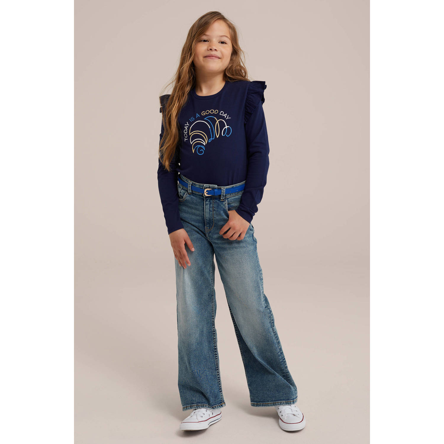 WE Fashion gestreepte longsleeve blue nights