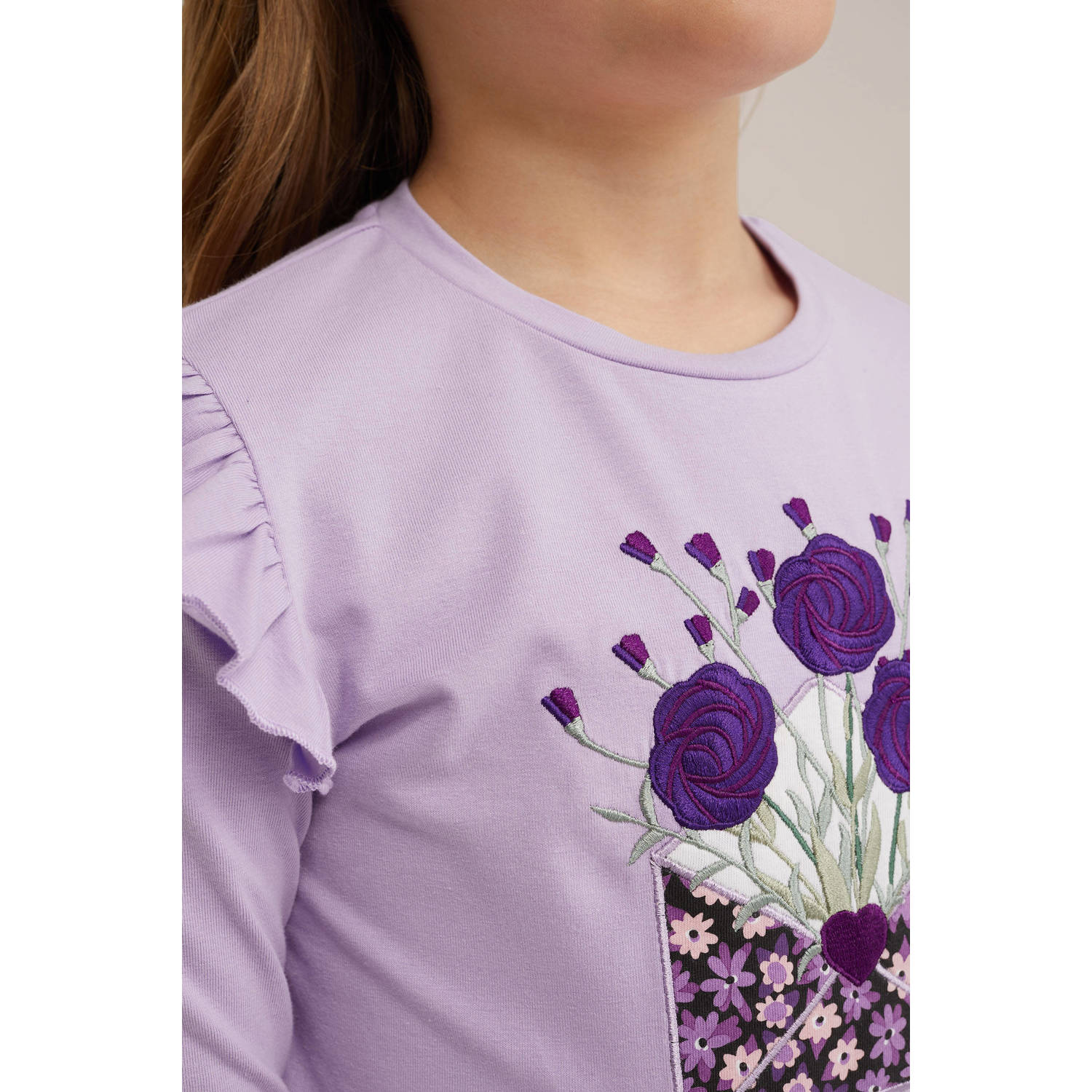 WE Fashion gestreepte longsleeve slate purple