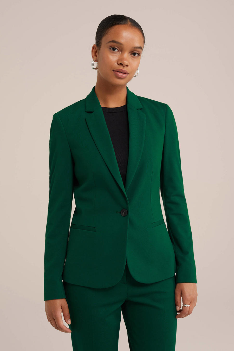 Clearlove Business Jersey Blazer voor Dames, Elegant, Sportief, Getailleerde Blazer, 3/4 Mouwen, Dames Gehrock, wit, XXL