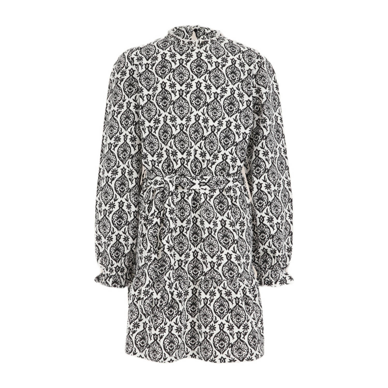 WE Fashion jurk met all over print blanc