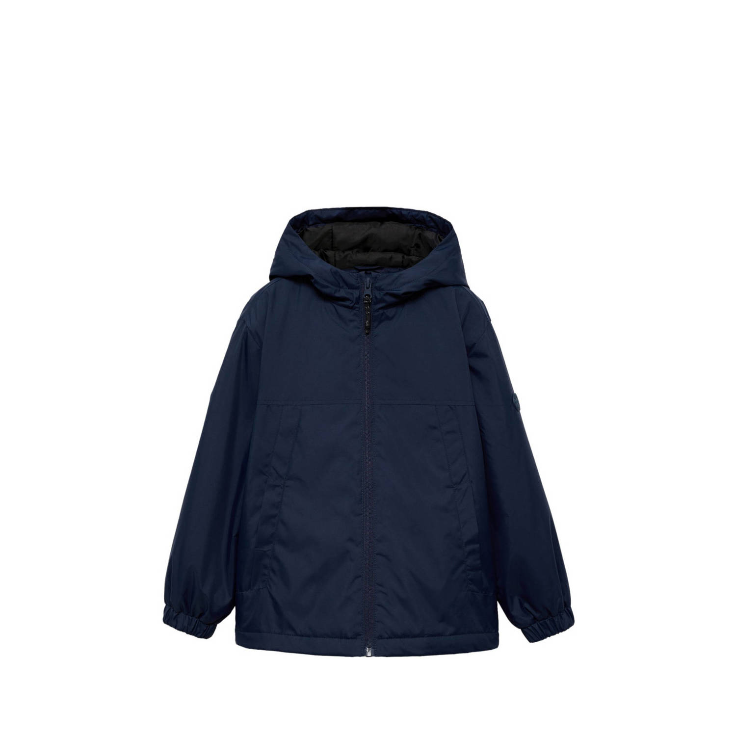 Mango Kids jas donkerblauw Jongens Polyester Capuchon Effen 116