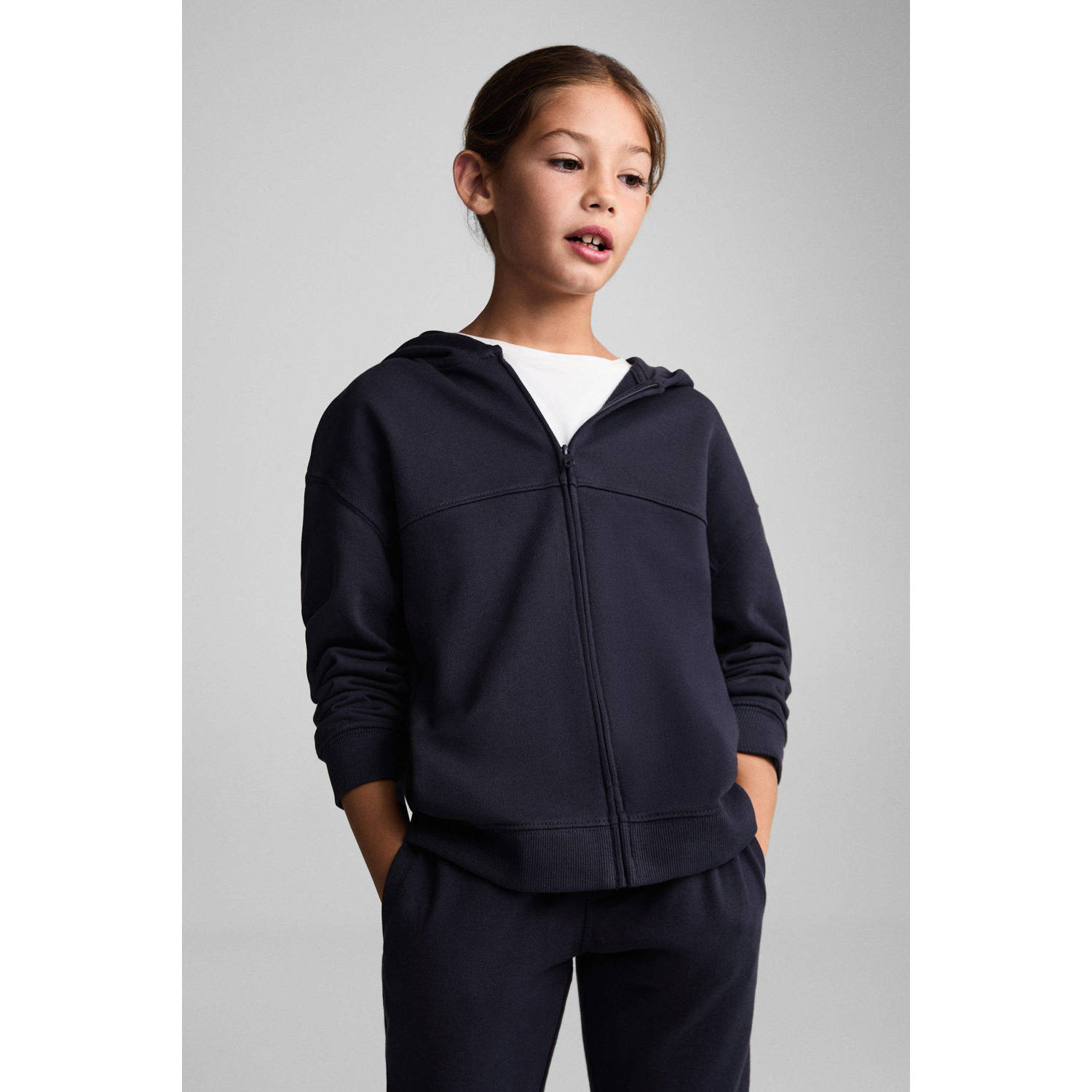 Mango Kids sweatvest donkerblauw