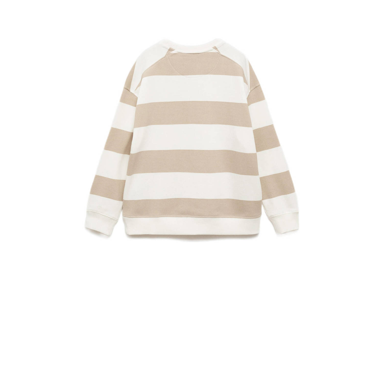 Mango Kids gestreepte sweater pastelbruin