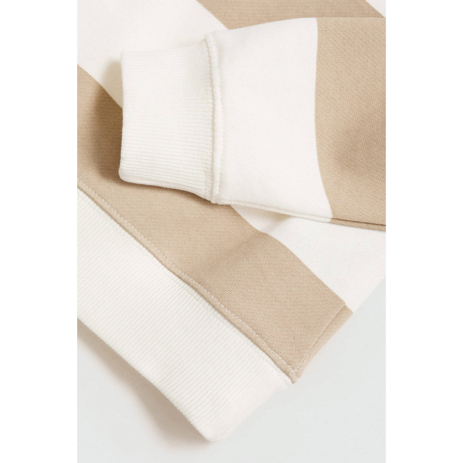 Mango Kids gestreepte sweater pastelbruin