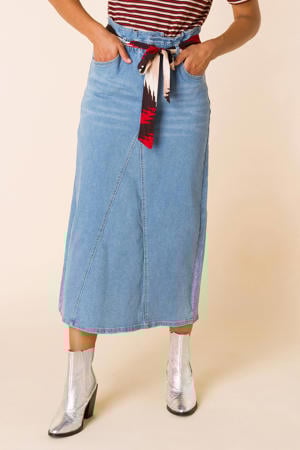 midi rok medium blue denim