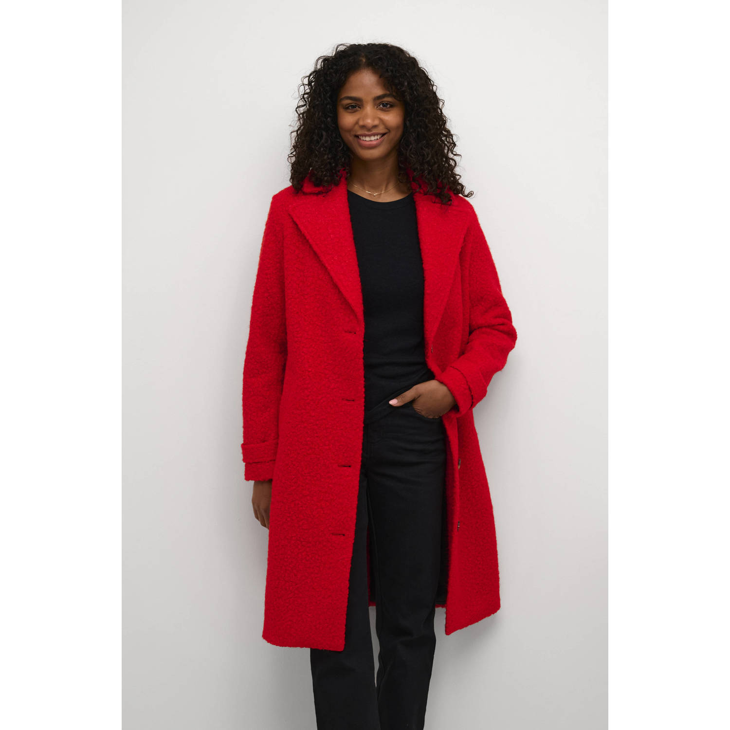 Kaffe gebreide jas rood