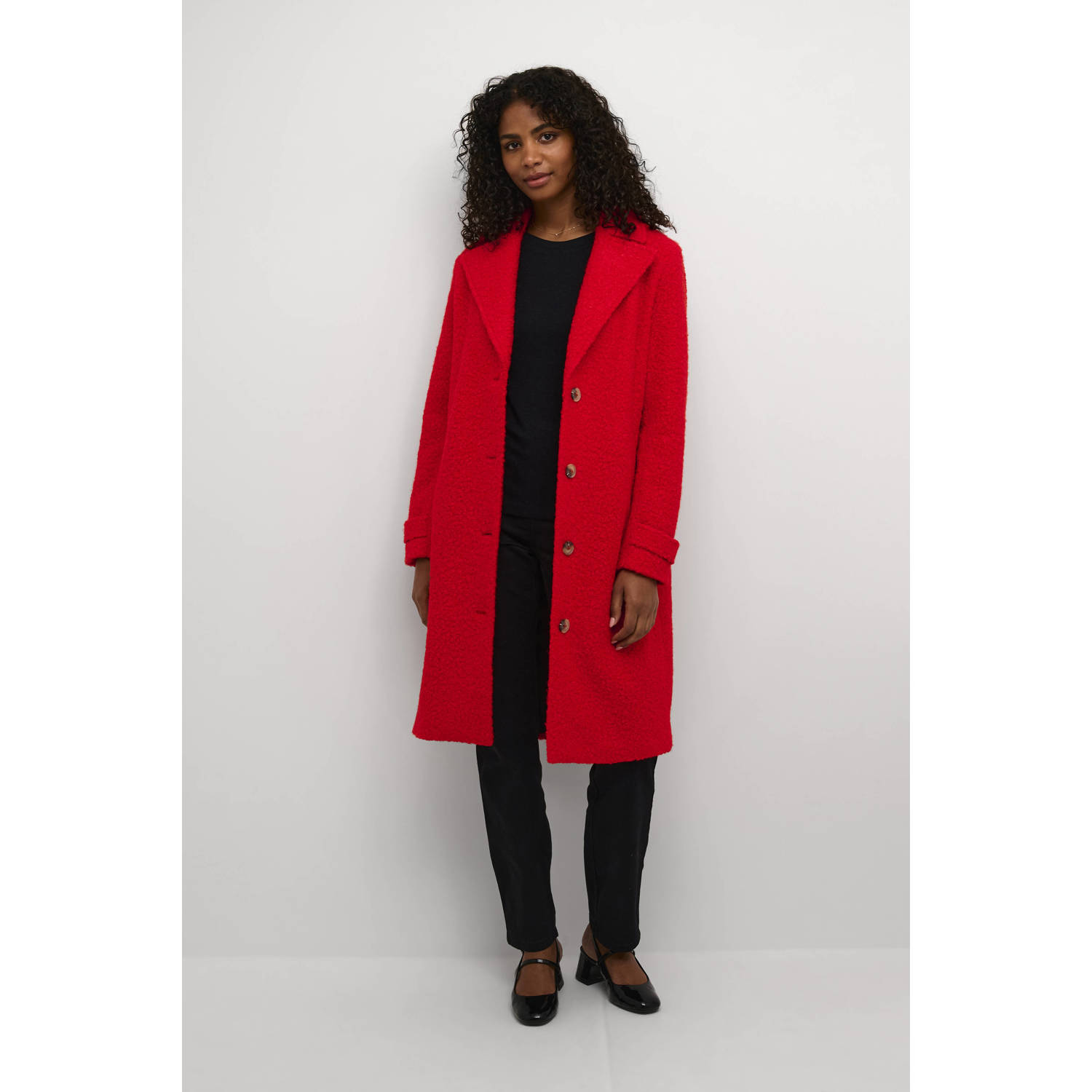 Kaffe gebreide jas rood