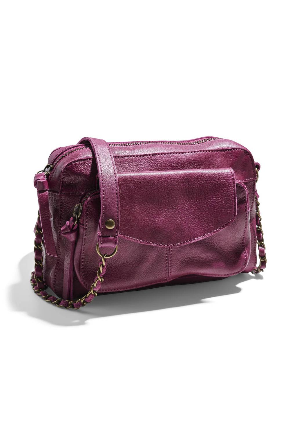 PIECES leren crossbody tas PCNAINA roze
