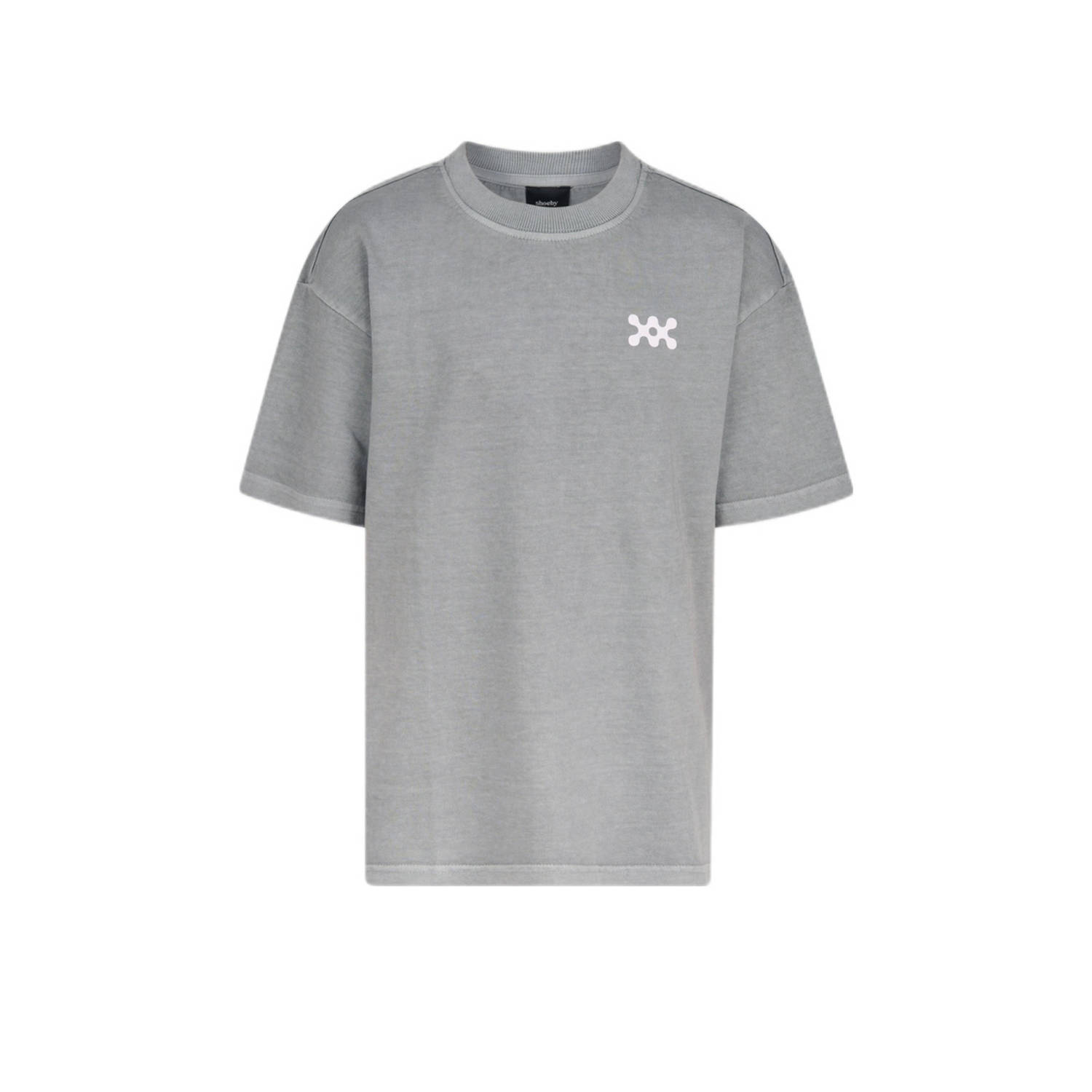 Shoeby T-shirt grijs Jongens Katoen Ronde hals Effen 110 116