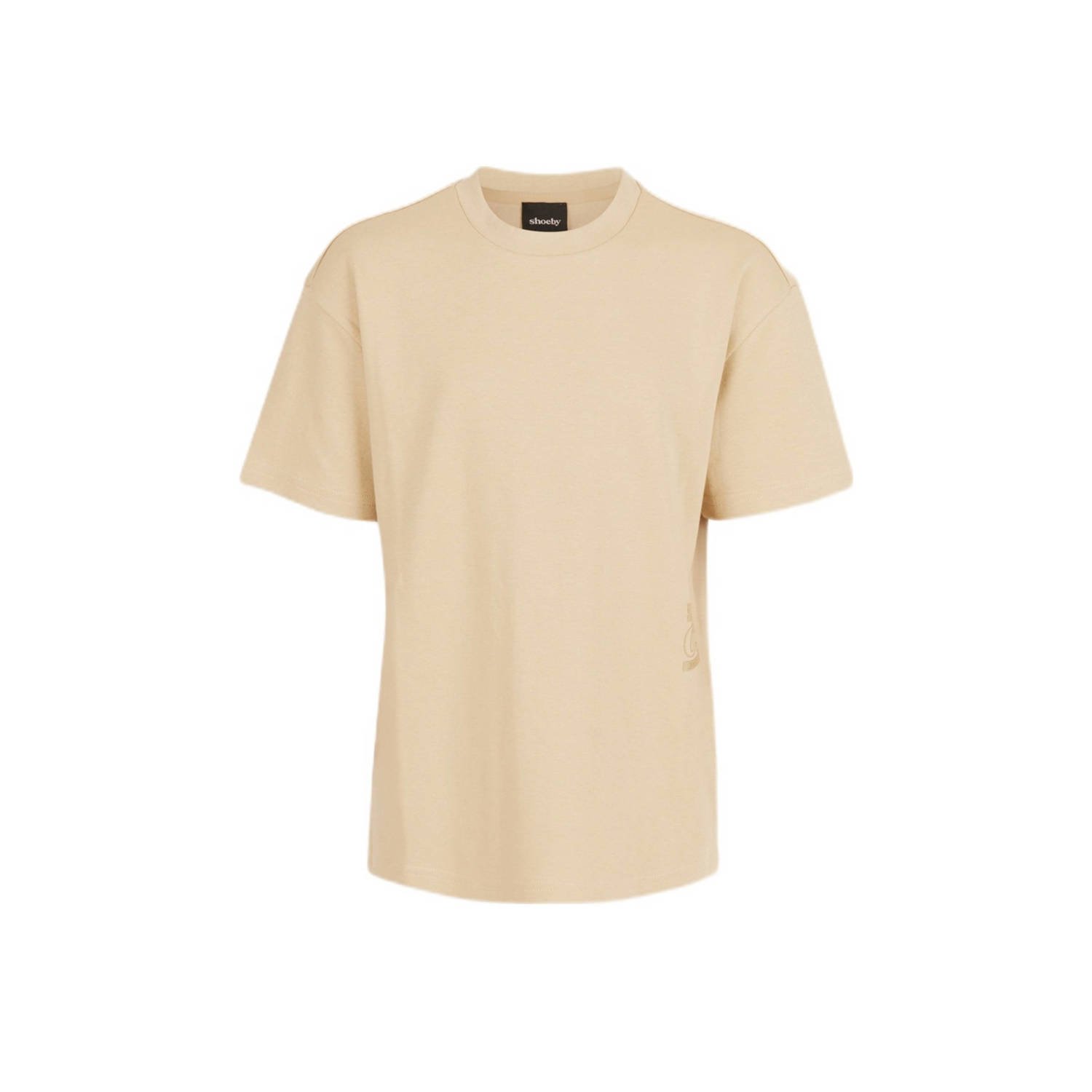 Shoeby T-shirt zand Beige Jongens Katoen Ronde hals Effen 146 152